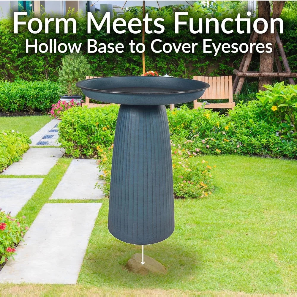 SuperDurable Weatherproof Garden Metal Ornamental Bird Bath Outdoor UV Protective