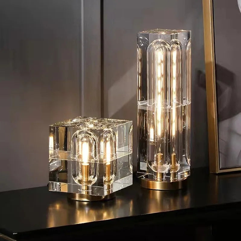 Modern Luxury Crystal Table Lamp Glass Bedside Led Light