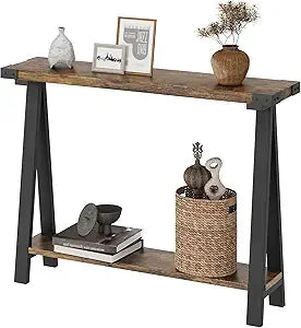ZHUXIANG Farmhouse Console Table 2 Tier Entryway Sofa Table