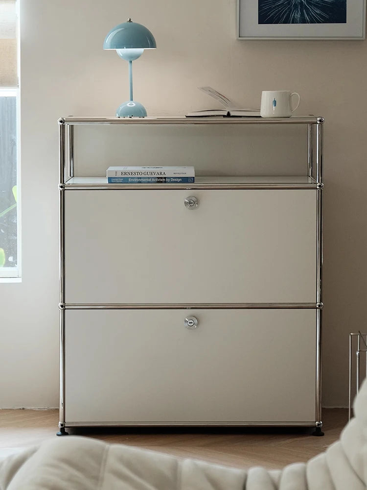 TV Stand Storage Corner Cabinet Stainless Steel Display Cabinet for Living Room