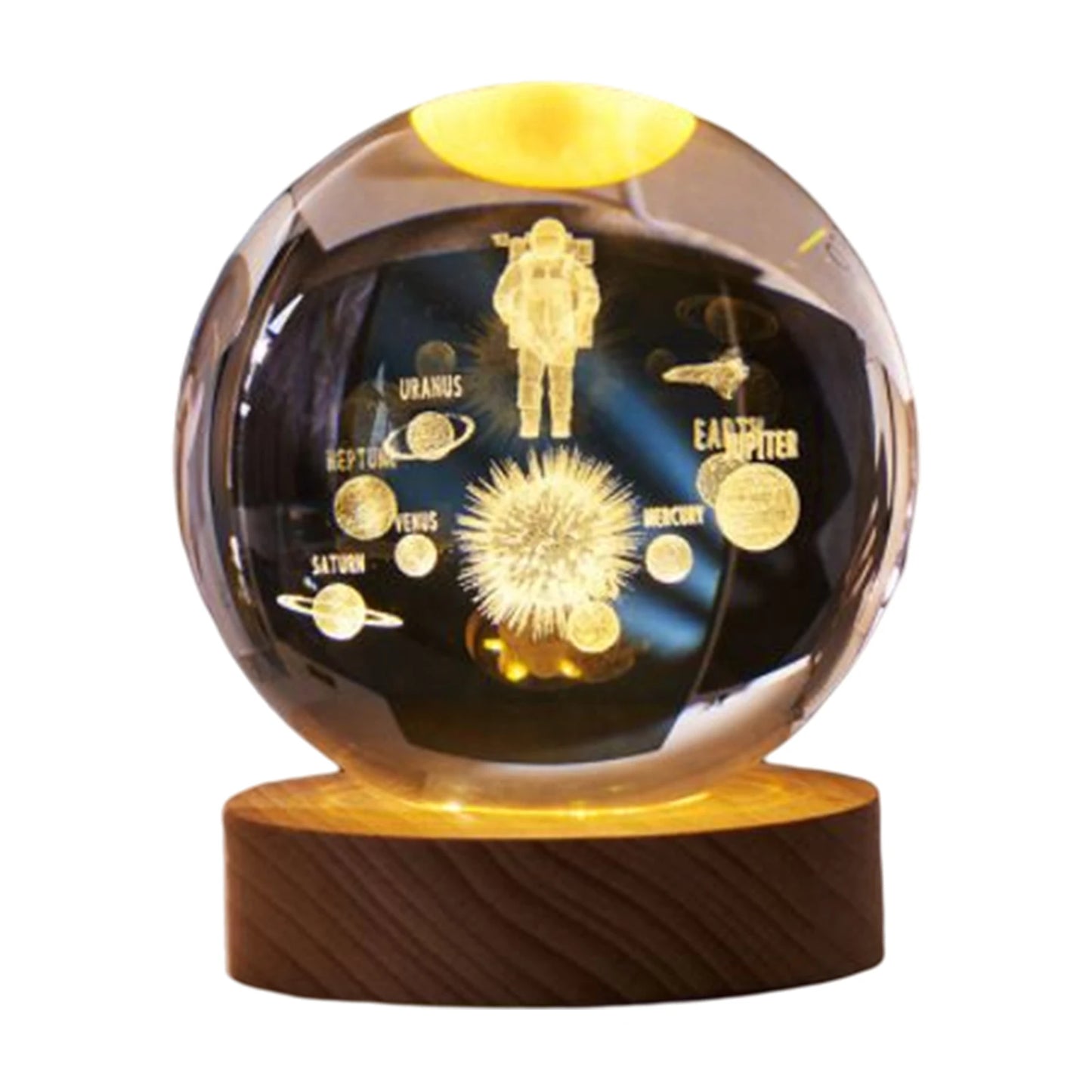 Crystal Ball Night Light Moon Table Lamp USB Decor Gifts