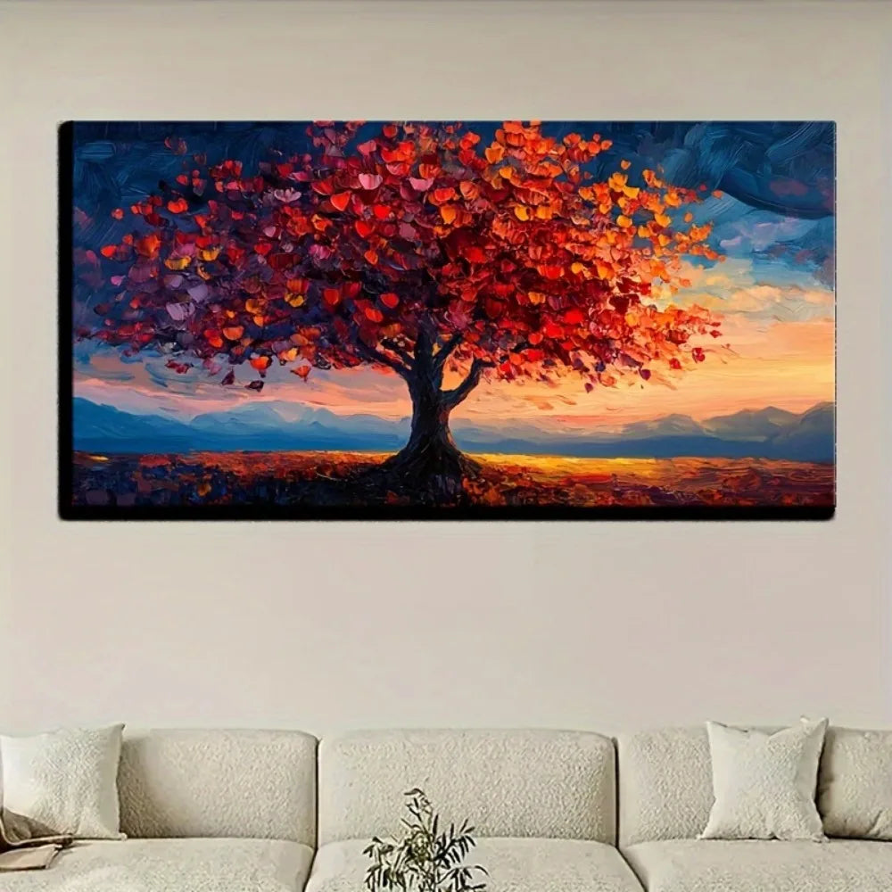 Tree Of Life Canvas Art Deco Painting With Pine Frame