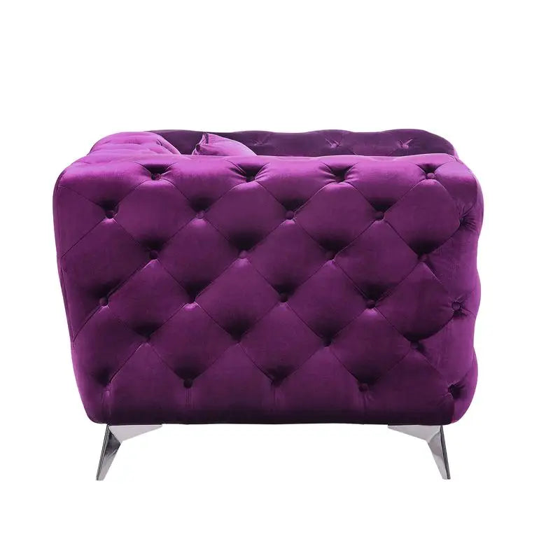 Velvet Tufted Accent Chair For Living Room Decor Modern