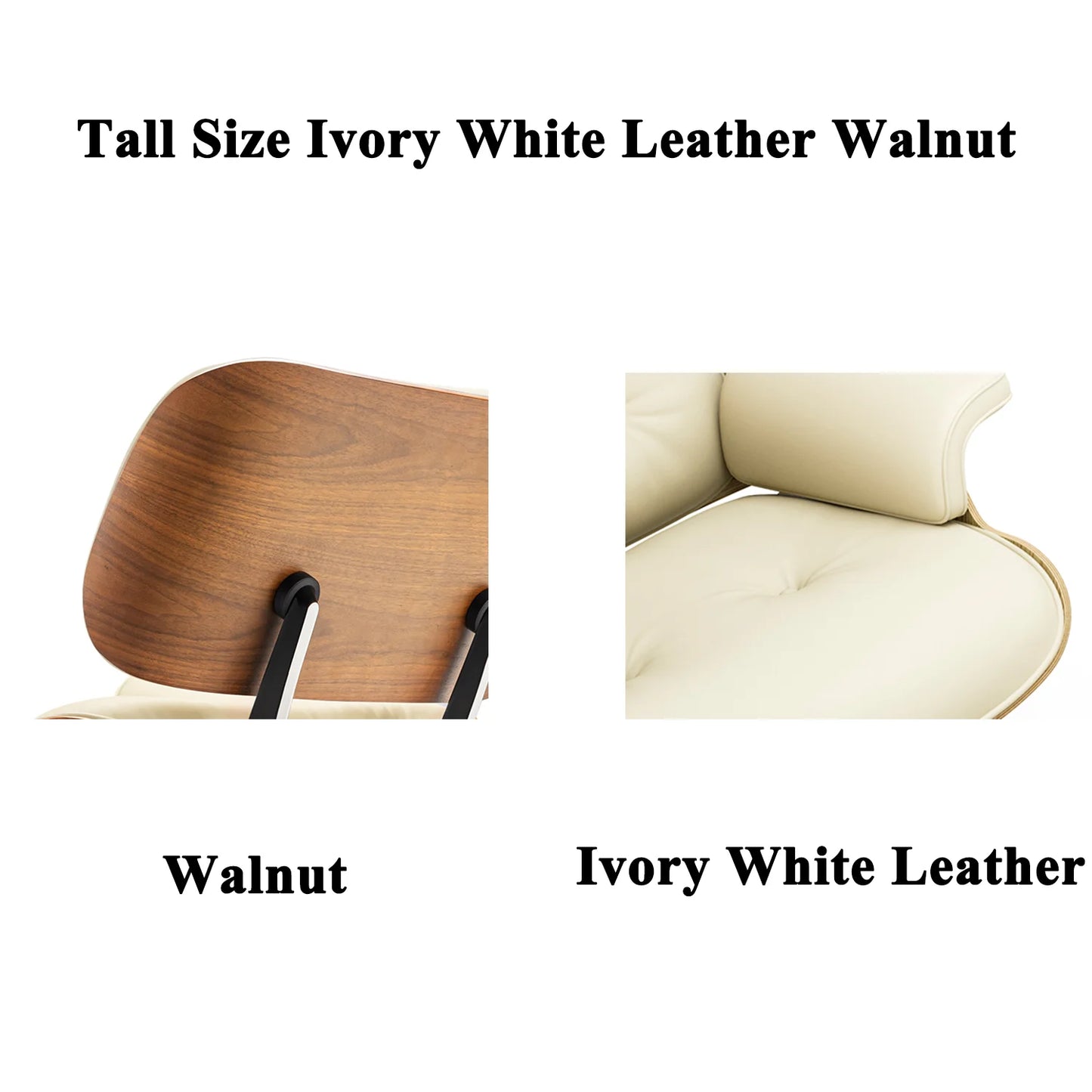 Genuine Leather Chaise Lounge Chair and Ottoman Living Room