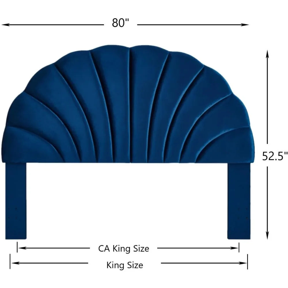 Luxurious Velvet Headboard With Petal Pattern TB117 Foam and SturdySolidWoodenFrame