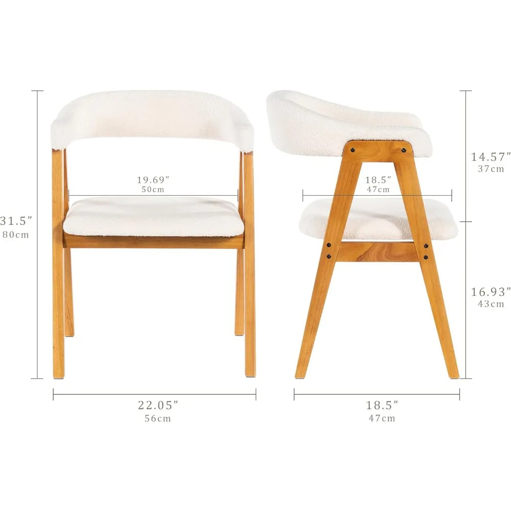 Wooden Upholstered Dining Chair With Arms For Kitchen Dining