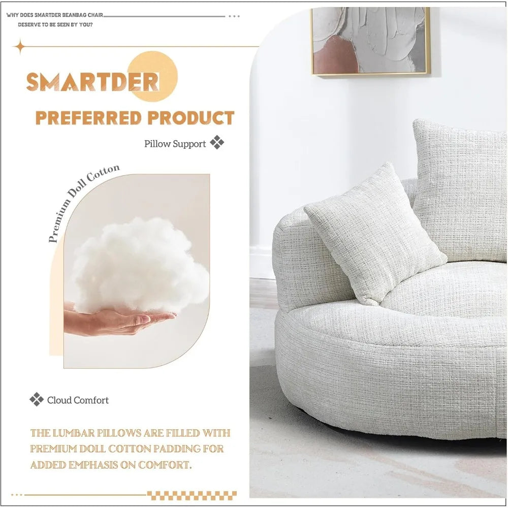Foam Filled Bean Bag Chair With Shredded Memory Foam