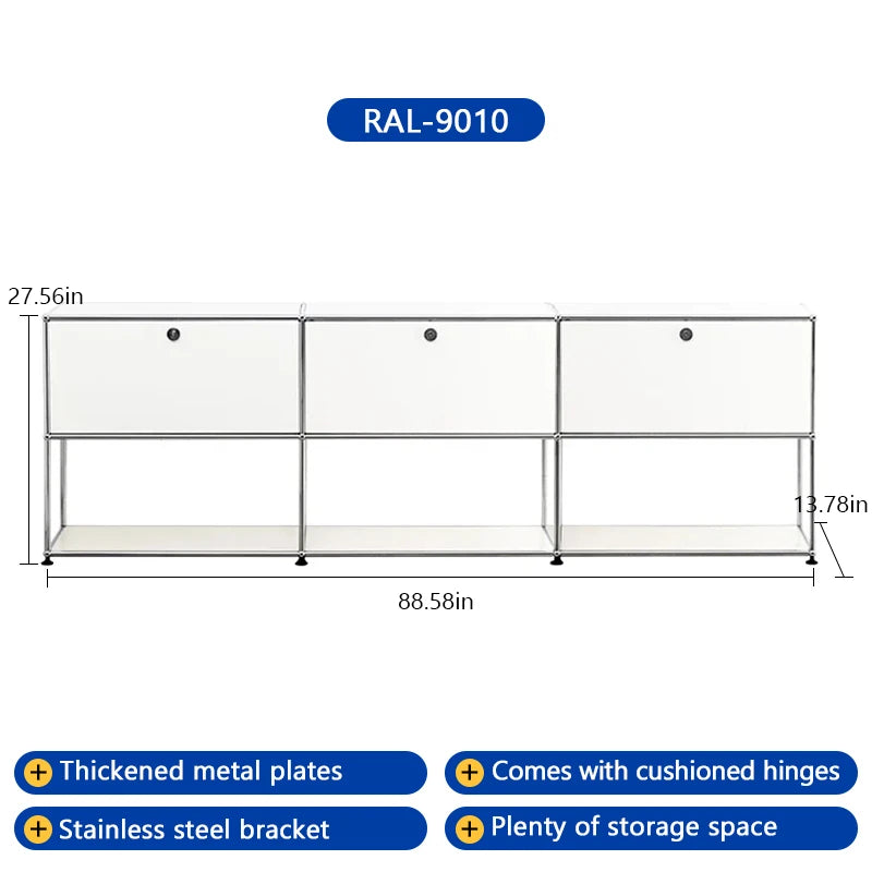 TV Stand Storage Corner Cabinet Stainless Steel Display Cabinet for Living Room