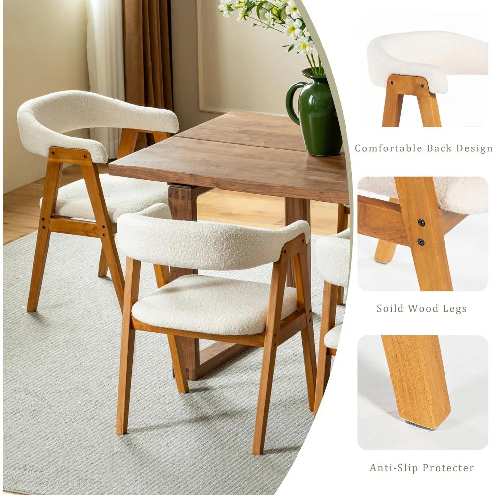 Wooden Upholstered Dining Chair With Arms For Kitchen Dining