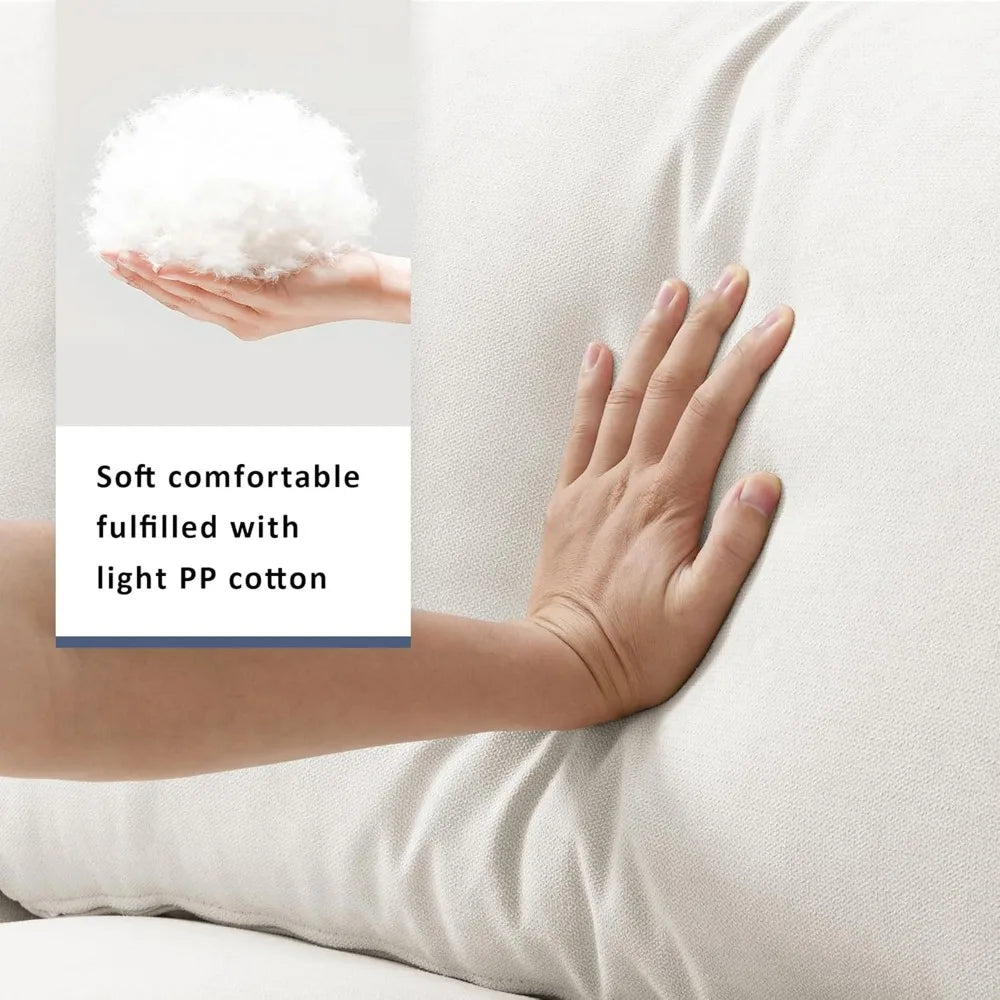 Cloud Couch L Shaped Sectional With Convertible Ottoman And Pillows