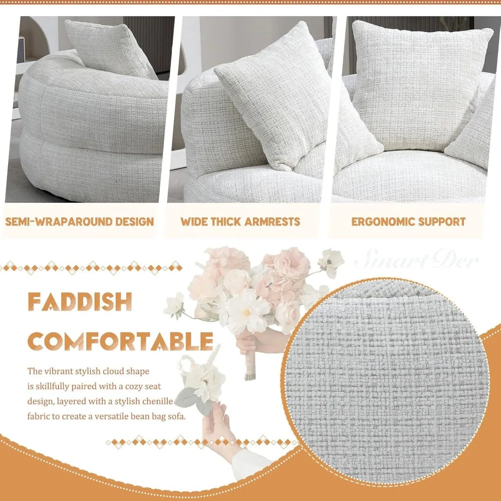 Foam Filled Bean Bag Chair With Shredded Memory Foam