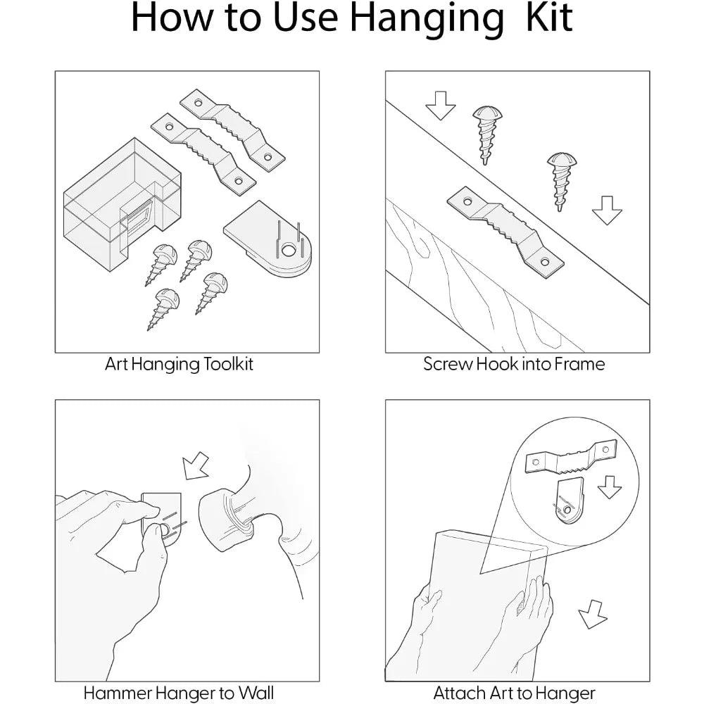 Framed Deer Canvas Wall Art With Birds On Antlers Wildlife