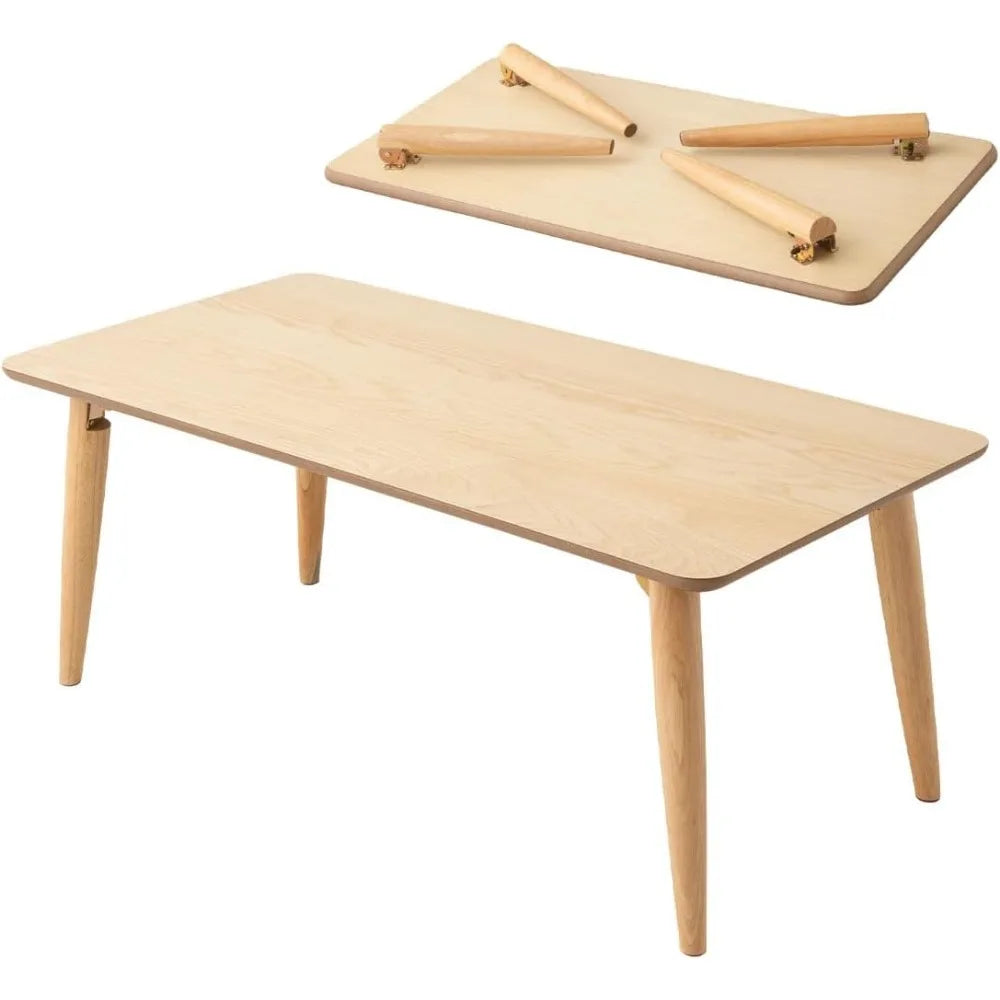 Wood Folding Coffee Table Natural Minimalist Japanese