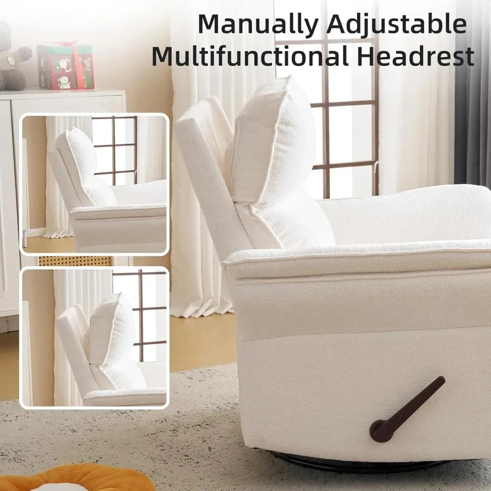 Recliner Chair With 360 Degree Swivel And Adjustable Headrest