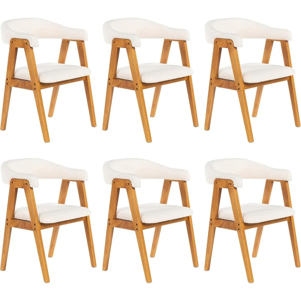 Wooden Upholstered Dining Chair With Arms For Kitchen Dining