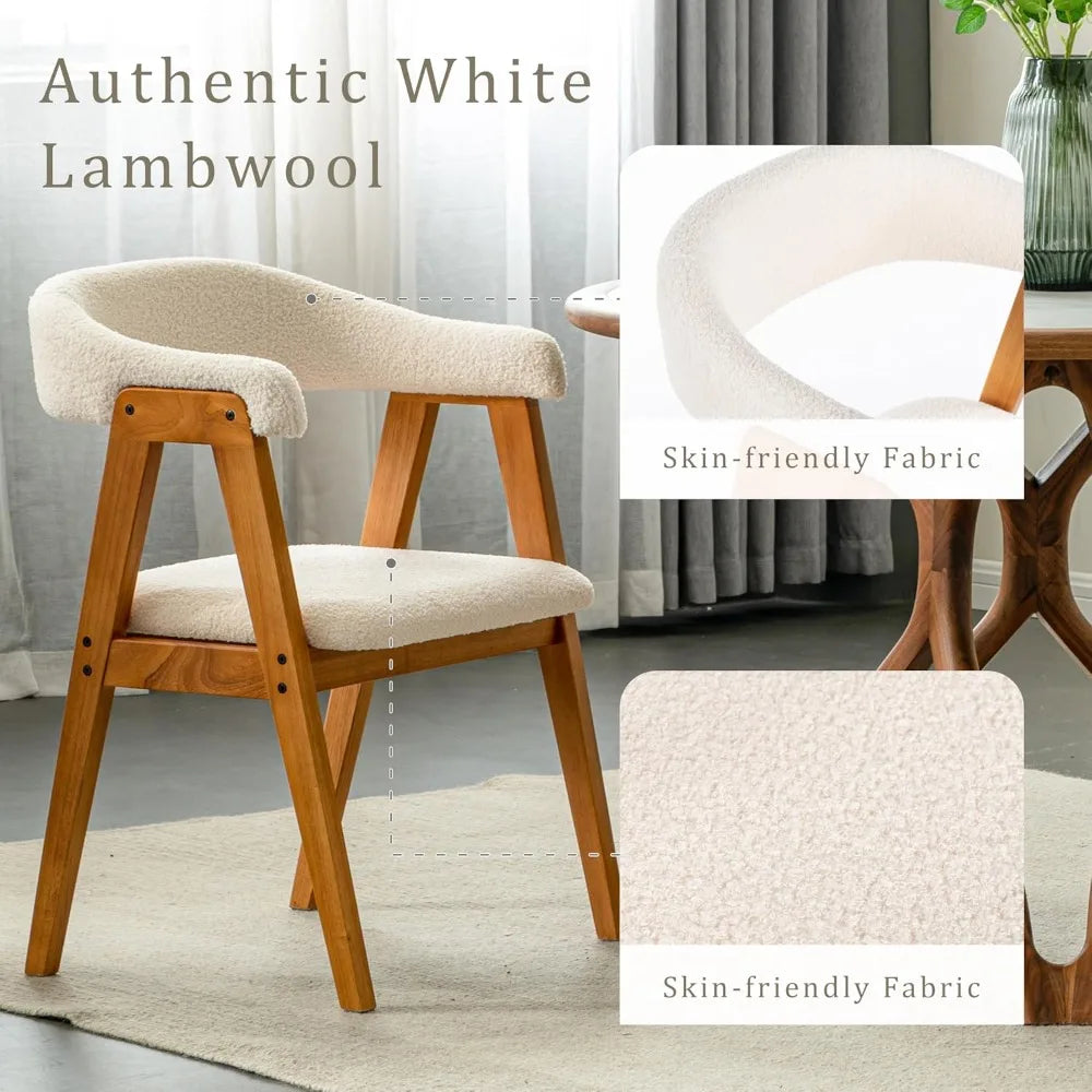 Wooden Upholstered Dining Chair With Arms For Kitchen Dining