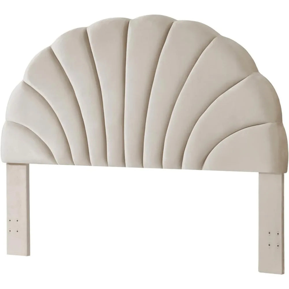 Stunning Crown Design Velvet Upholstered Headboard