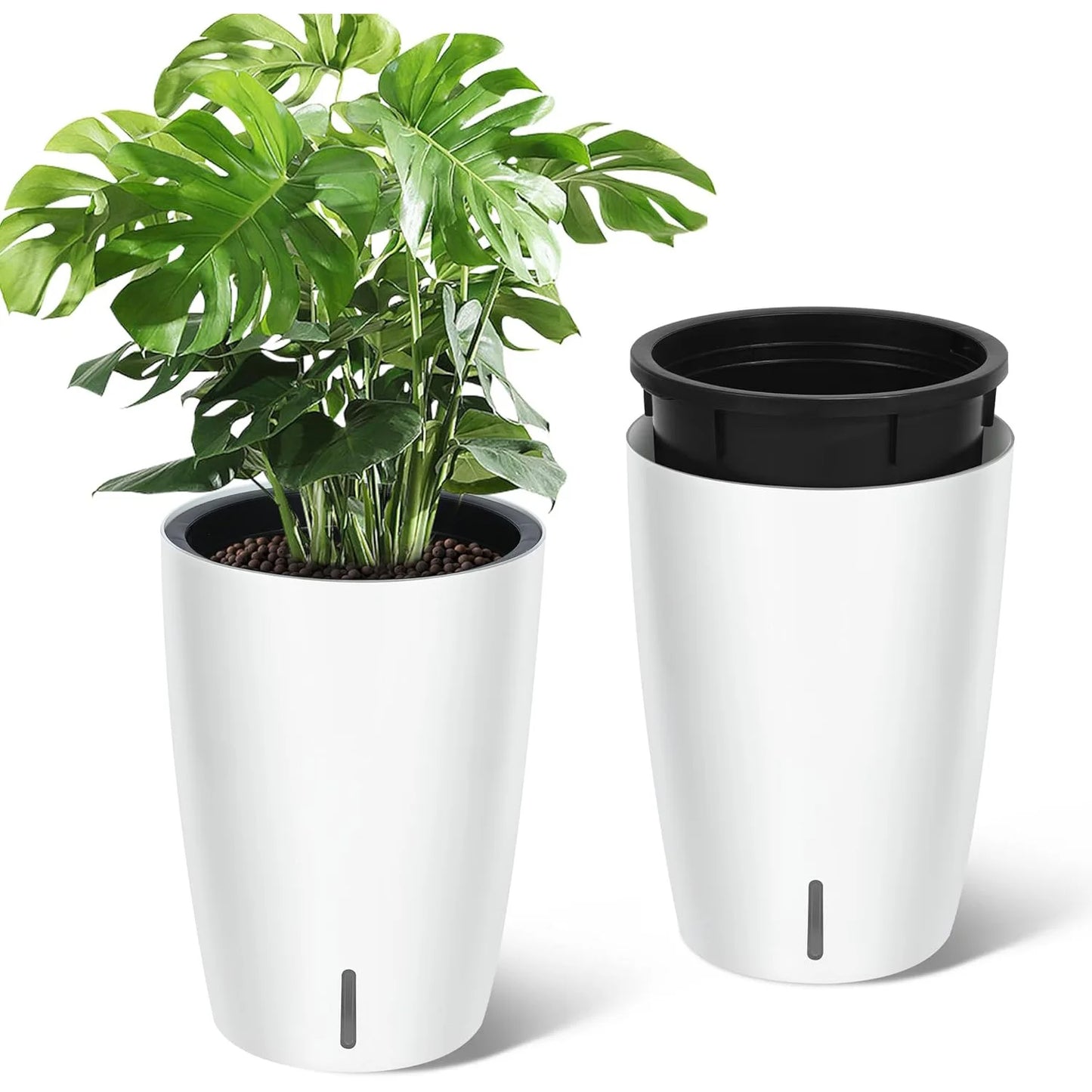 Self Watering Planter Set With Water Level Gauge Pair
