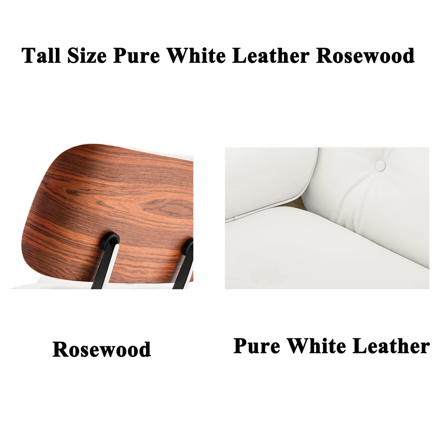 Genuine Leather Chaise Lounge Chair and Ottoman Living Room