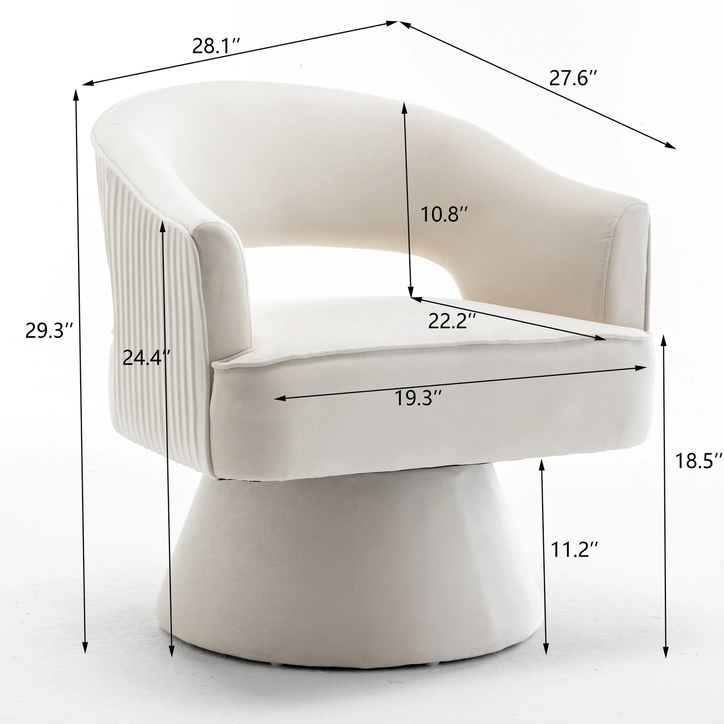 SEYNER Modern Velvet Swivel Arm Chair For Living Room Lounge