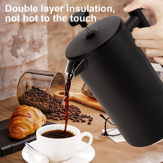 Stainless Steel French Press Coffee Maker With Insulation