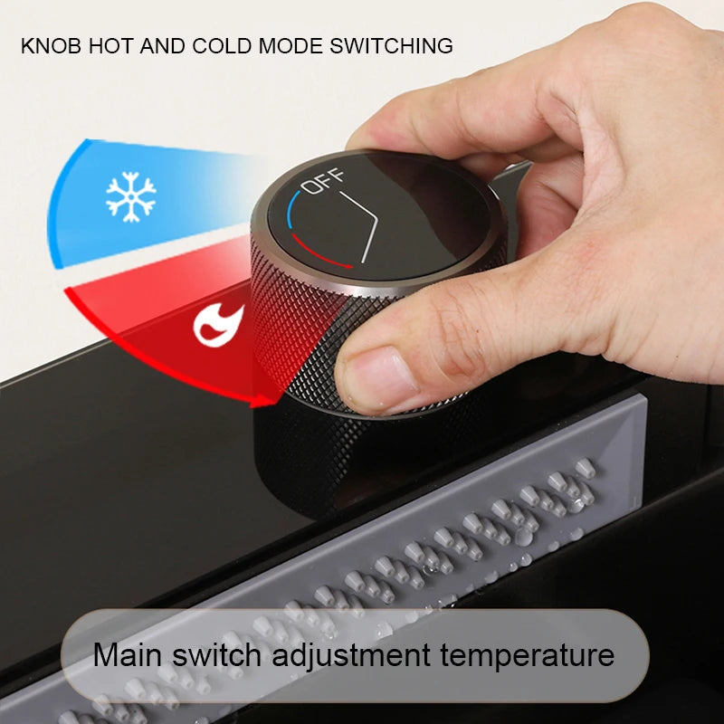 304 Stainless Steel Waterfall Faucet Set Digital Display