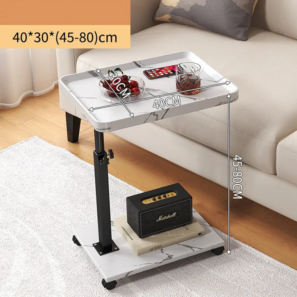 Adjustable Rolling Cart Overbed Table Laptop Desk Rotatable