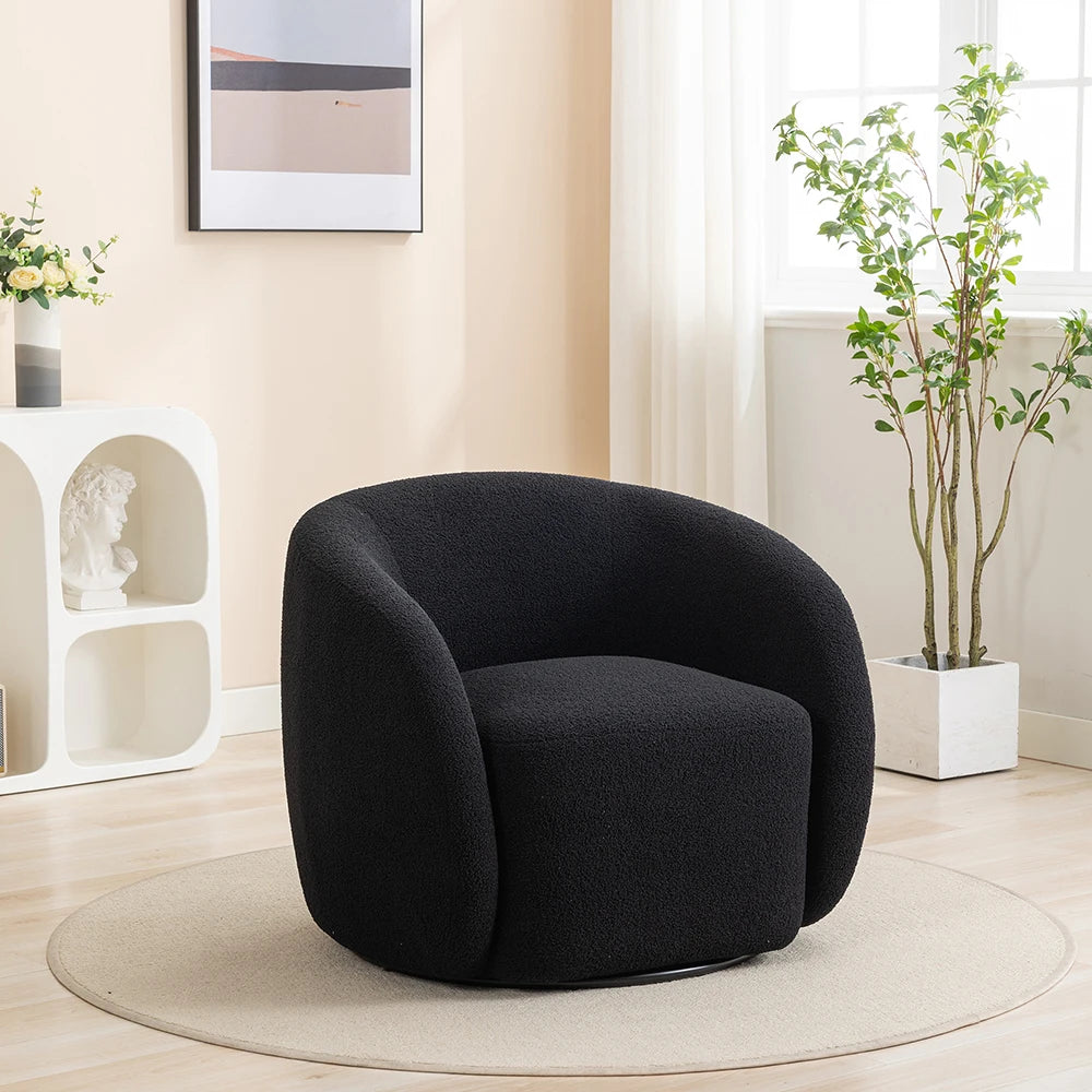 SEYNAR 360 Degree Swivel Velvet Accent Armchair For Living Room