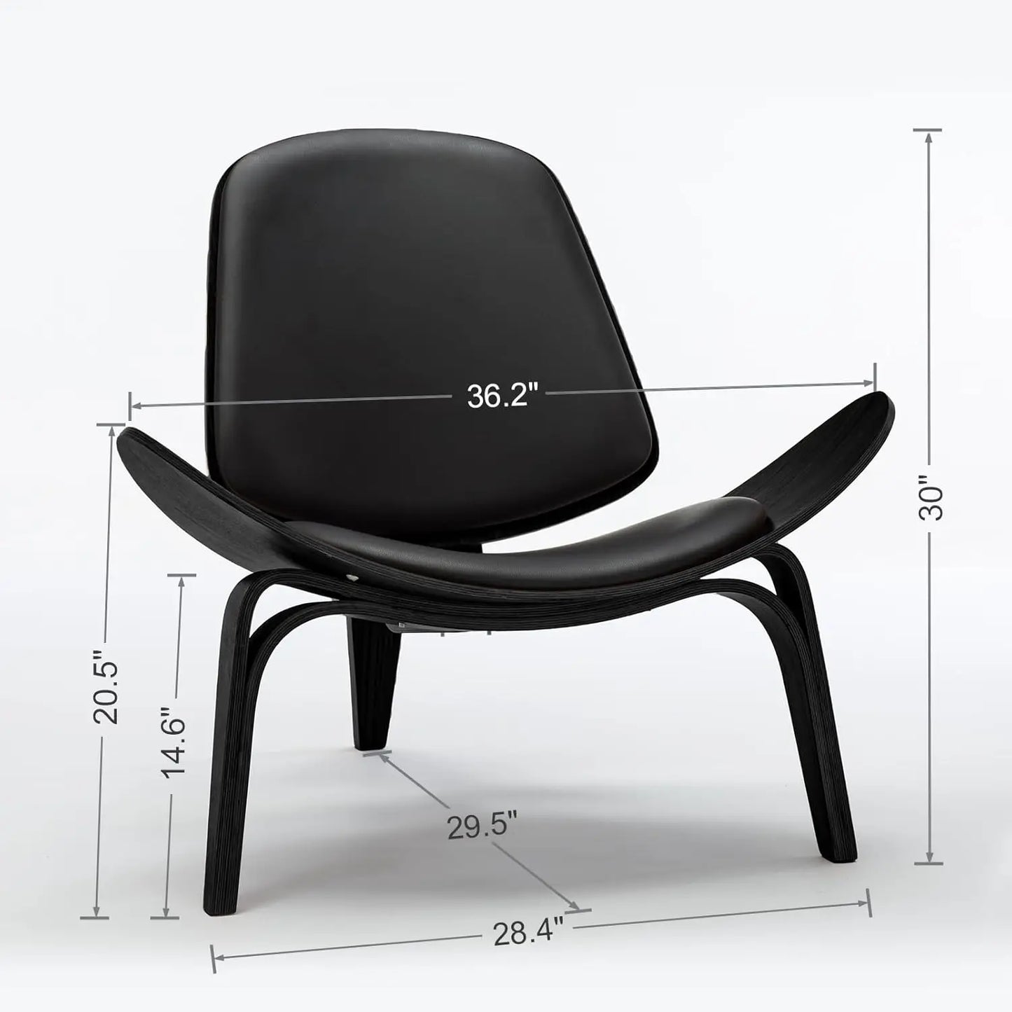 Century Shell Chair Ergonomic Three Legged Accent Living Room Chair