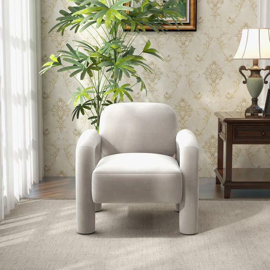 Seynar Mid Century Velvet Upholstered Accent Chair For Living Room