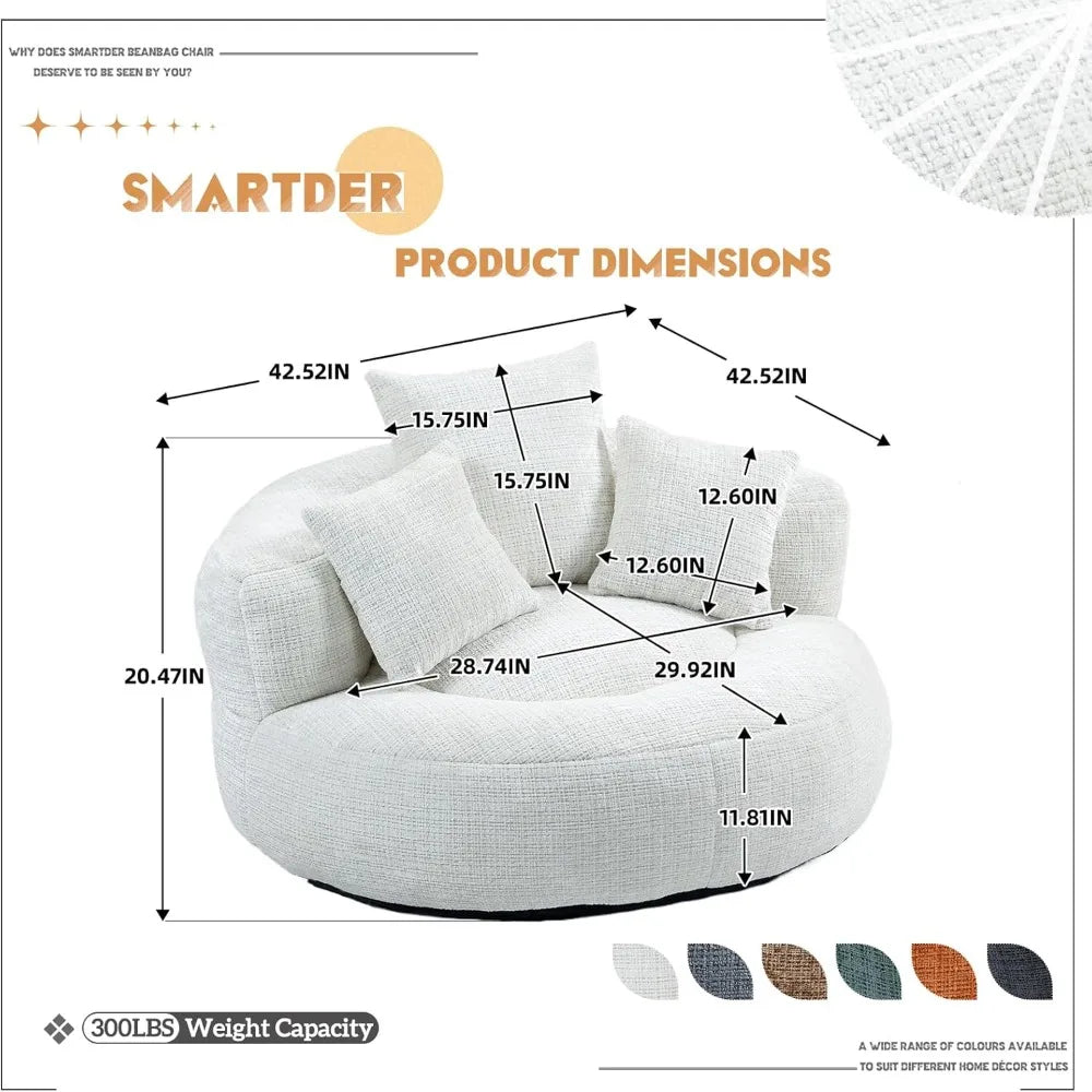Foam Filled Bean Bag Chair With Shredded Memory Foam