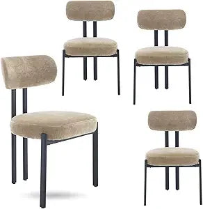 Upholstered Linen Dining Chairs ,Set of 4