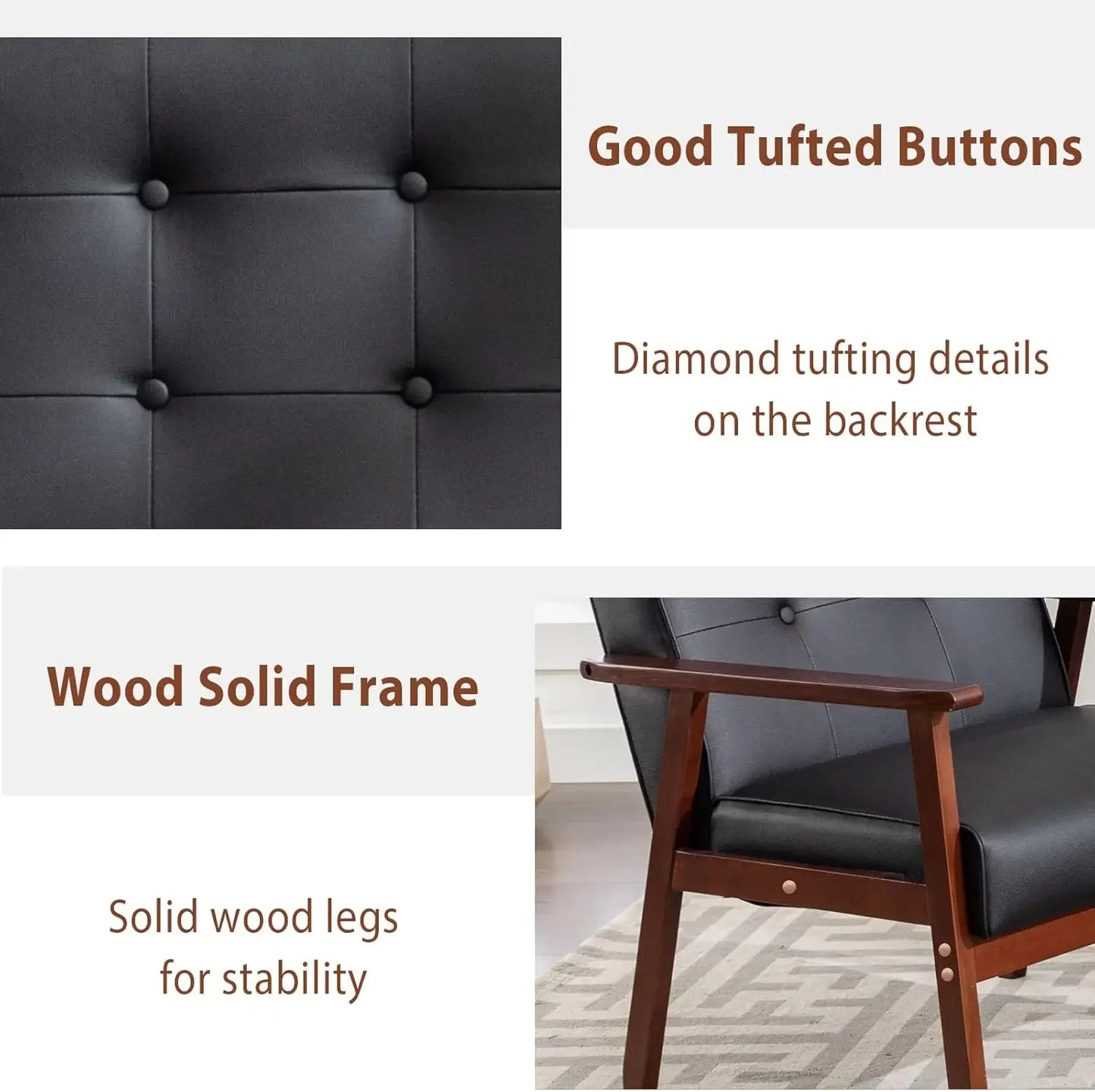 Century 1 8428 Modern Wood Arm Sofa Set With Loveseat