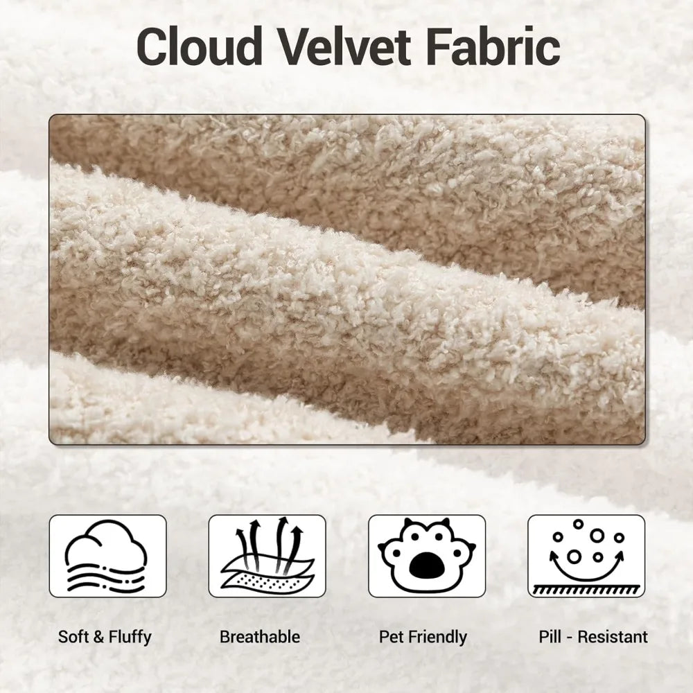 Cloud Modular Sectional Sofa With Ottoman And Deep Fluffy Seat