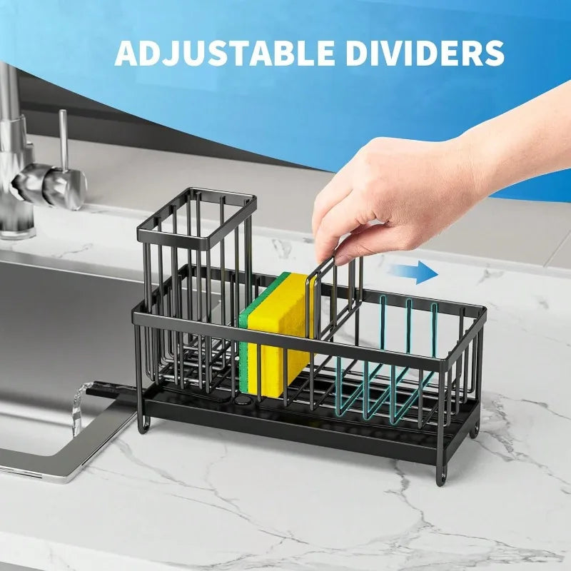 Kitchen Sink Organizer Rack Sponge Drain Holder Rag Storage