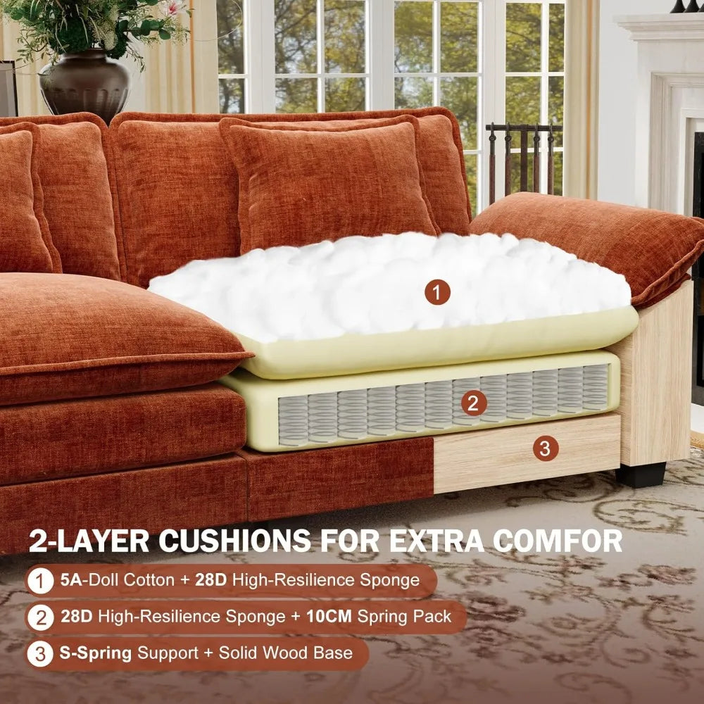 Modular Sectional Sofa With Movable Ottomans For Flexible Configurations