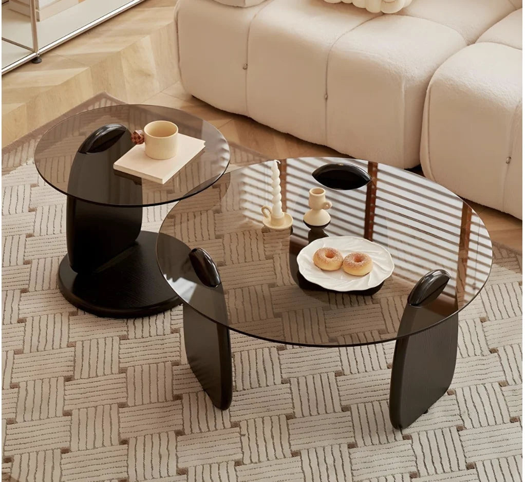 Glass Round Nesting Coffee Tables