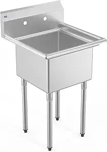 Commercial Sink With Drainboard And Adjustable Pegboard