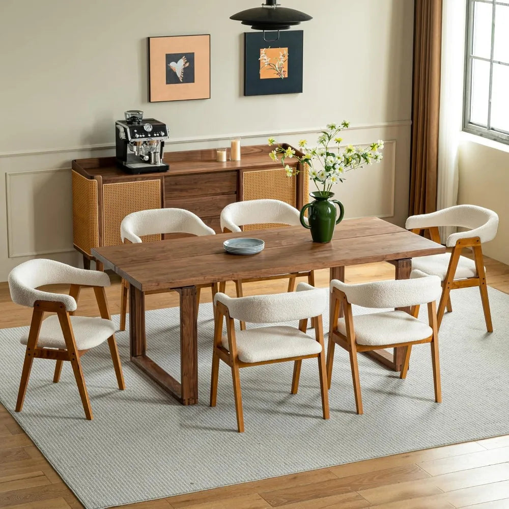 Wooden Upholstered Dining Chair With Arms For Kitchen Dining