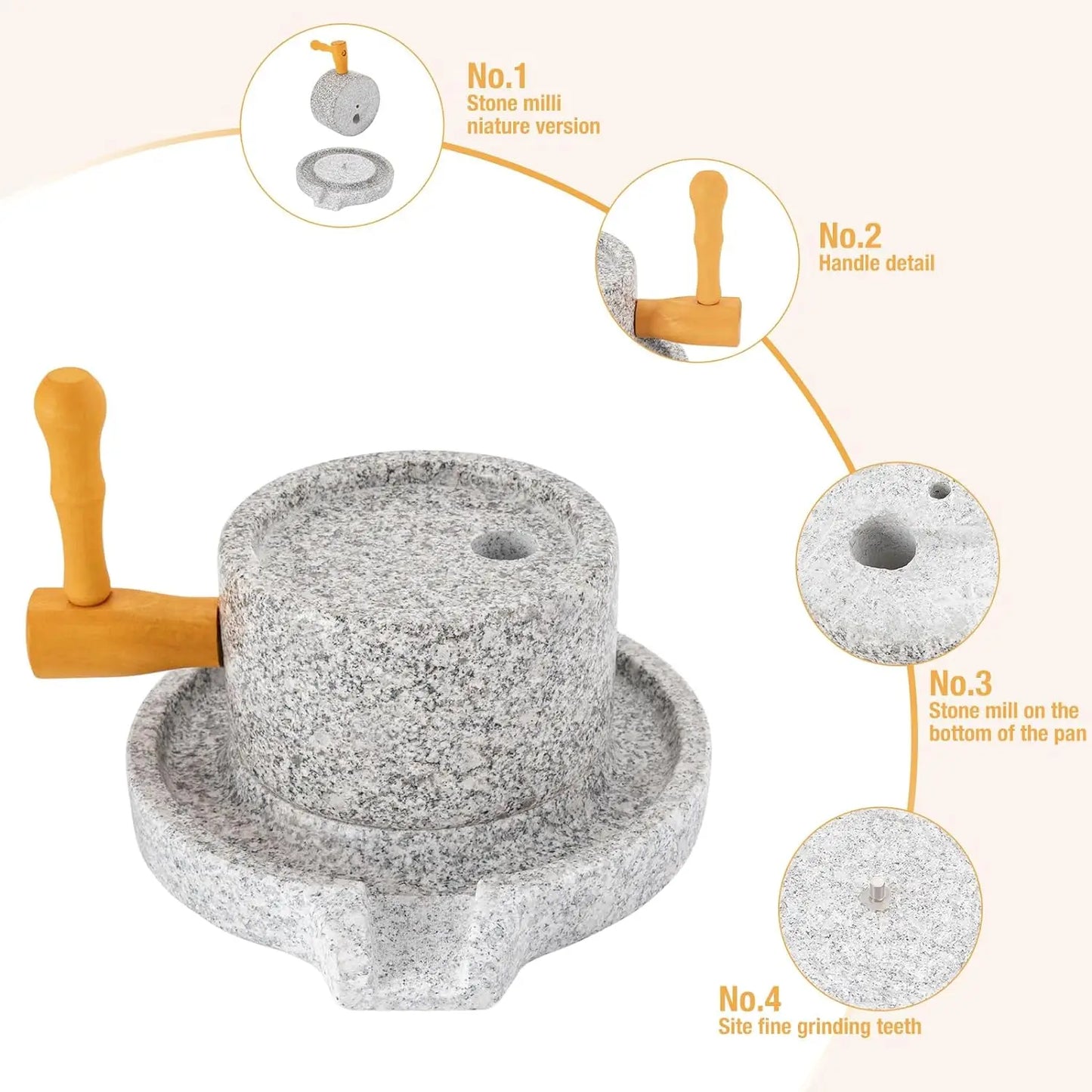 Natural Stone Manual Rice Noodles And Soy Milk Grinder