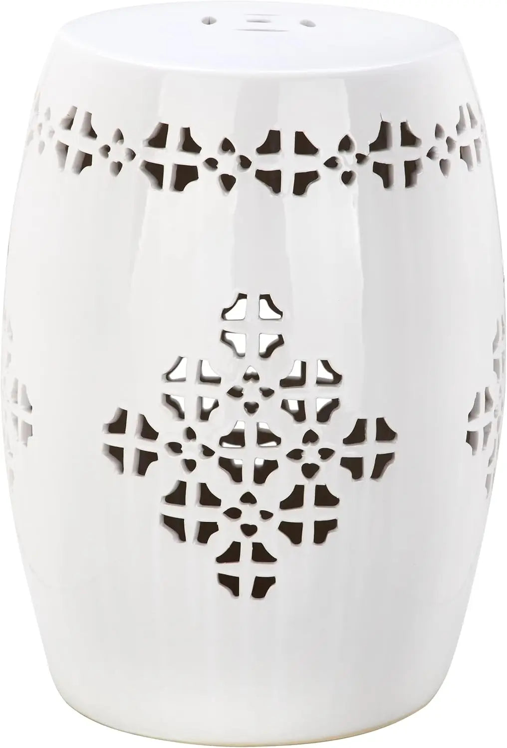 Safavieh Home Collection Quatrefoil Ceramic Garden Stool Indoor Outdoor Fully Assembled