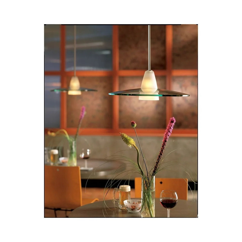 Modern Dimmable Pendant Light With Etched Glass Fixture