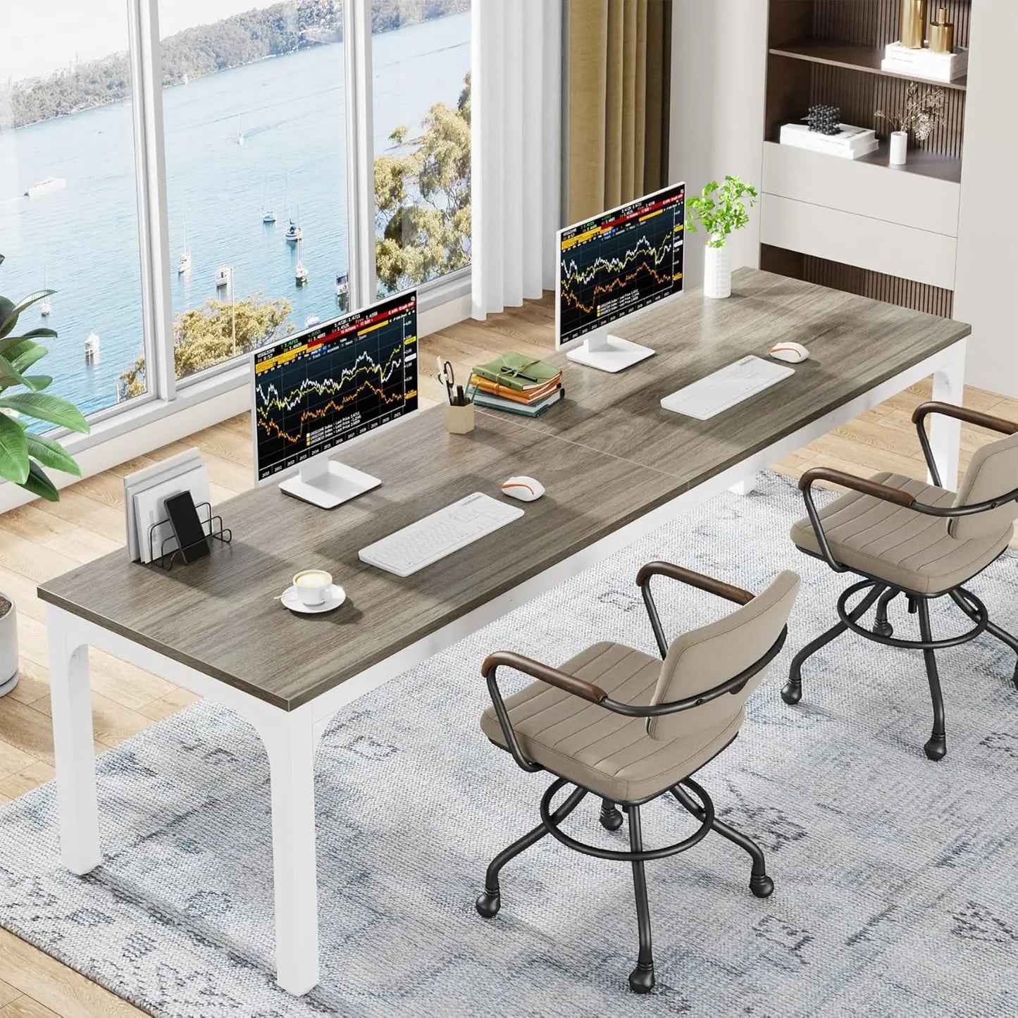 Two Person Computer Desk For Shared Home Office Space