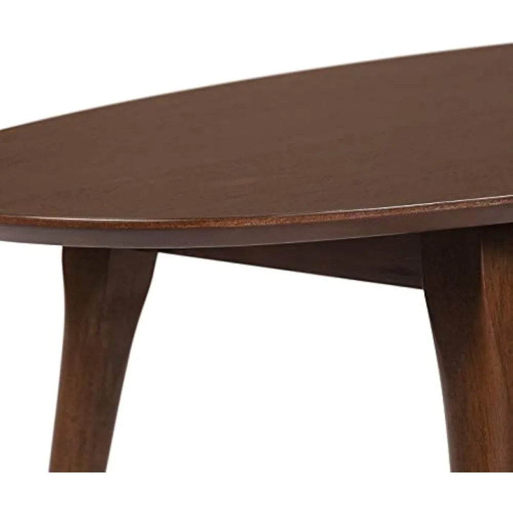 Mid Century Modern Oval Coffee Table With Brass Feet