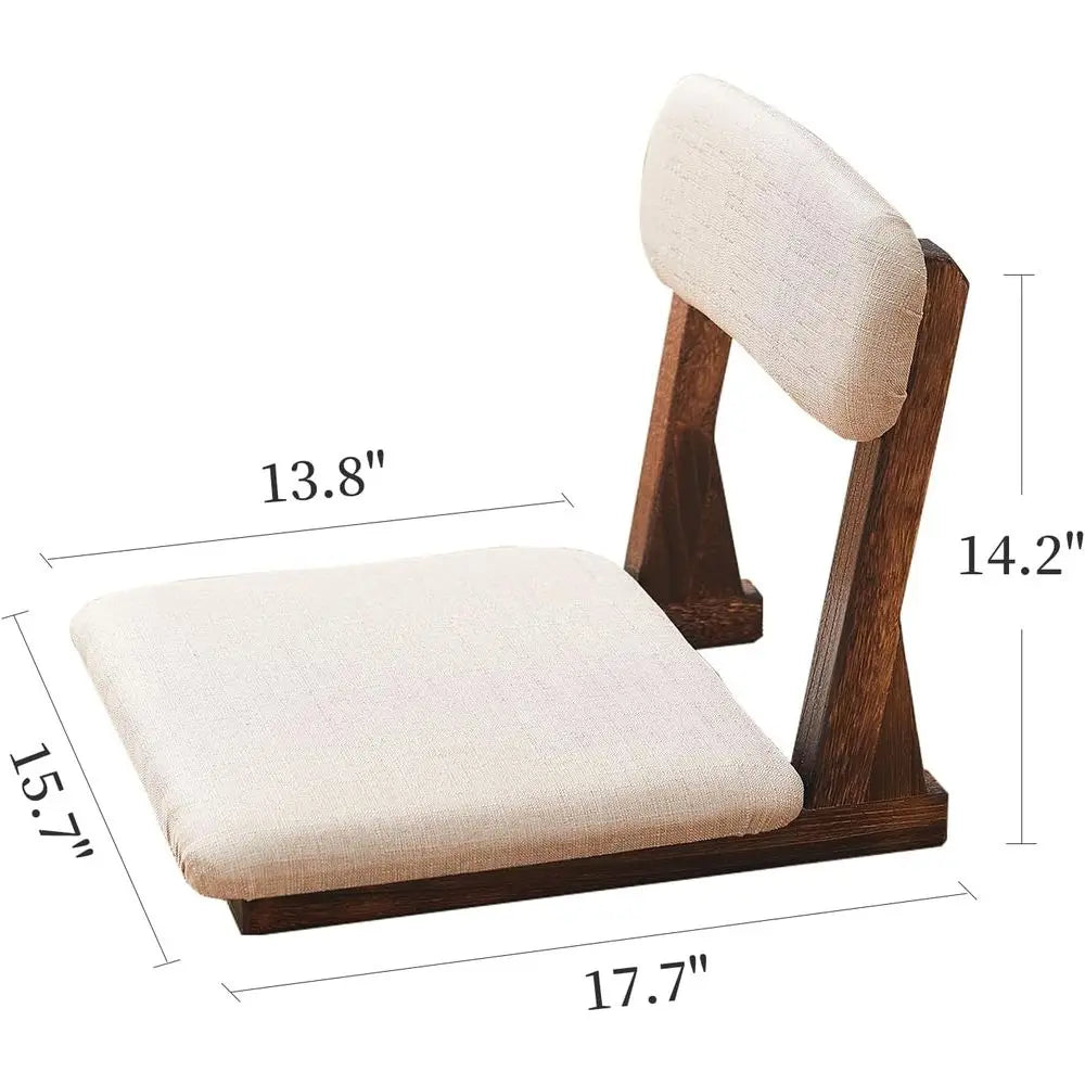 Floor Meditation Chair With Back Support Japanese Style Seating Cushion