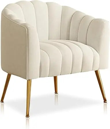Velvet Barrel Shaped Pumpkin Chair Modern Upholstered Accent Armchair