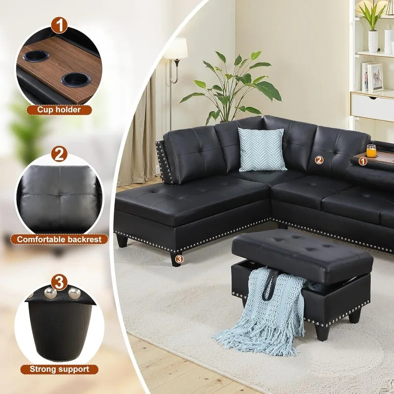 L Shaped Sectional Sofa Set For Living Room