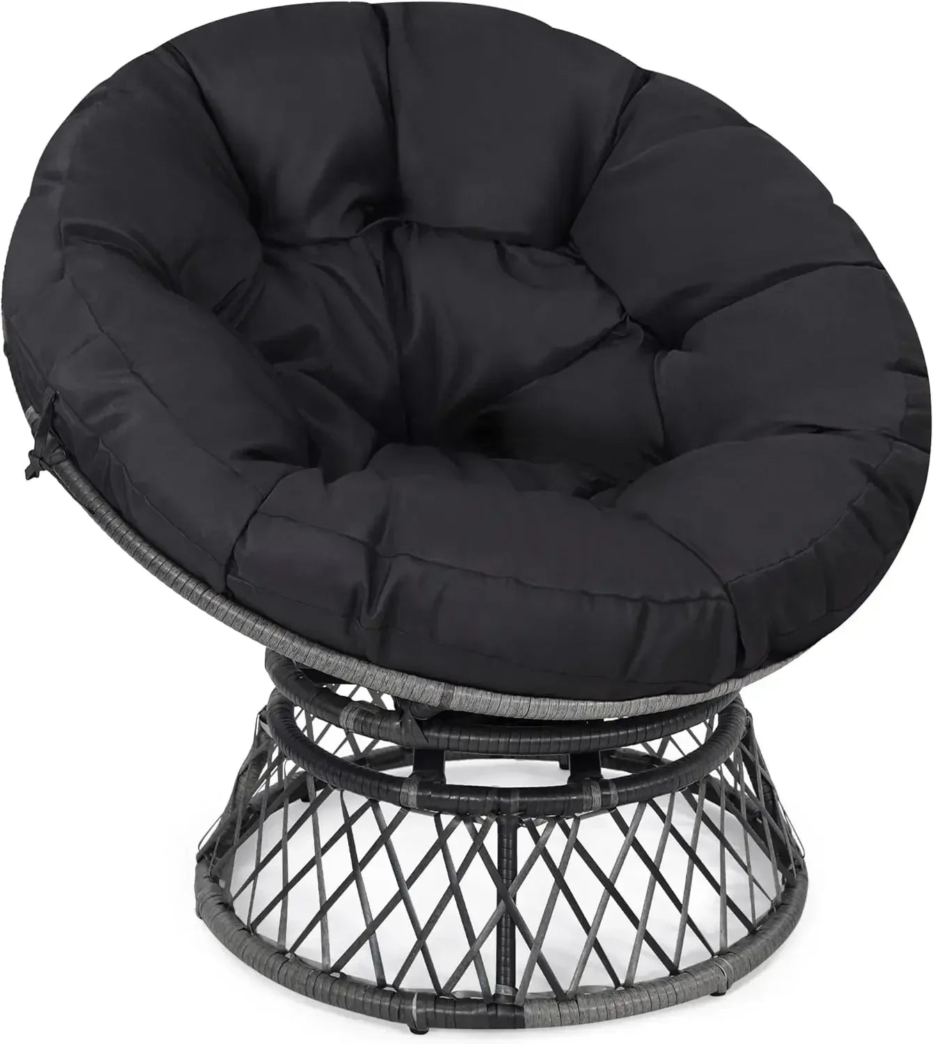 Papasan Chair With Cushion And Frame Waterproof 360 Swivel