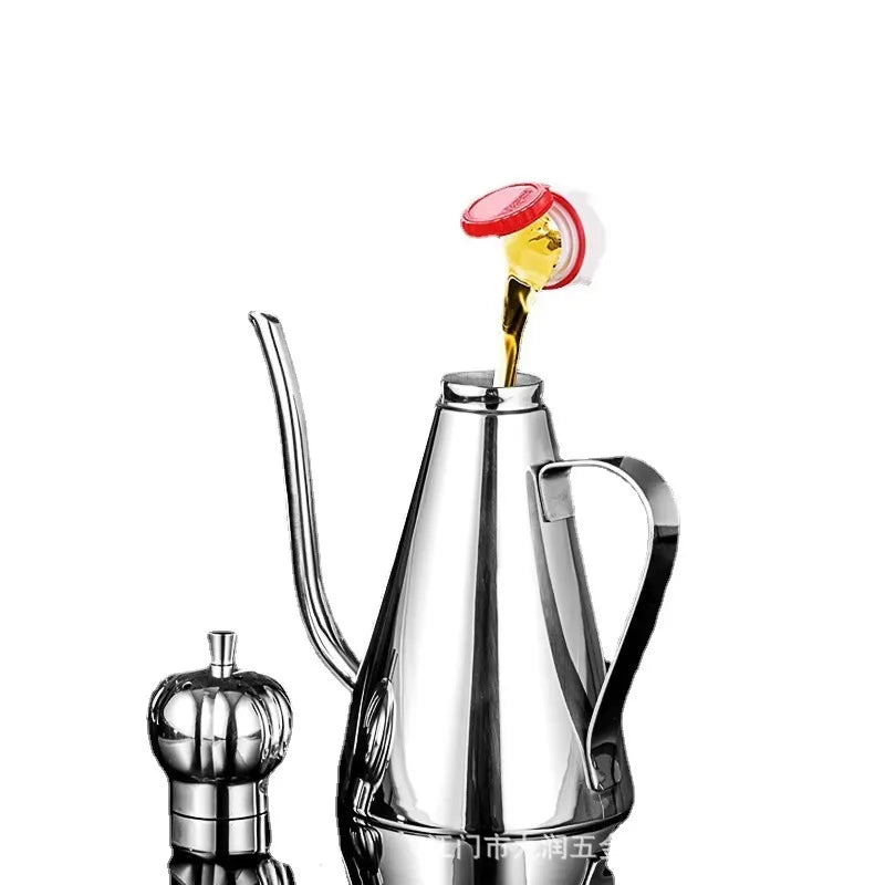 Stainless Steel Olive Oil Dispenser Pourer Bottle Compact