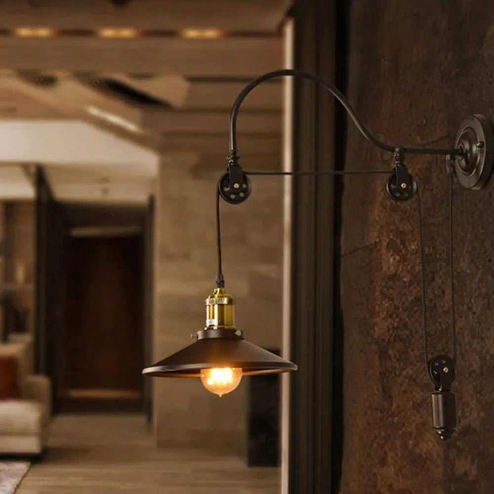 Industrial Gooseneck Wall Sconce Lamp With Adjustable Arm